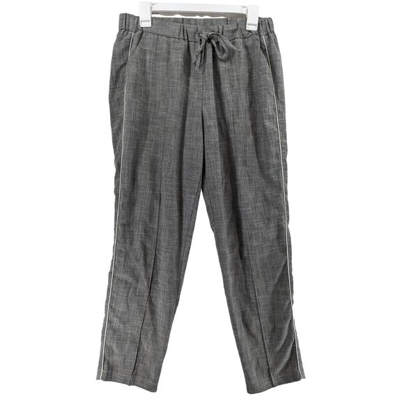 Topshop Side Stripe Trousers Size 8 Gray Mid Rise Pants Career Pull On Workwear - Picture 1 of 12